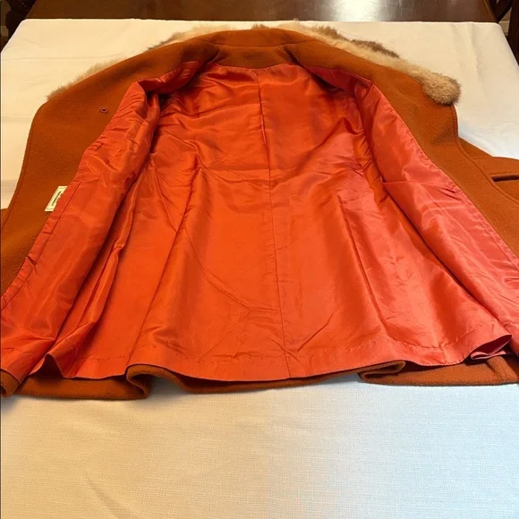 Vintage 1975 thigh length coat / jacket faux fur collar UNIQUE & ONE OF A KIND - Picture 5 of 12